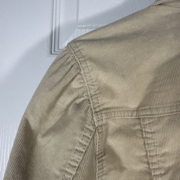 Gap Women's Puff Sleeve Corduroy Jacket Size L Beige - Picture 8 of 11